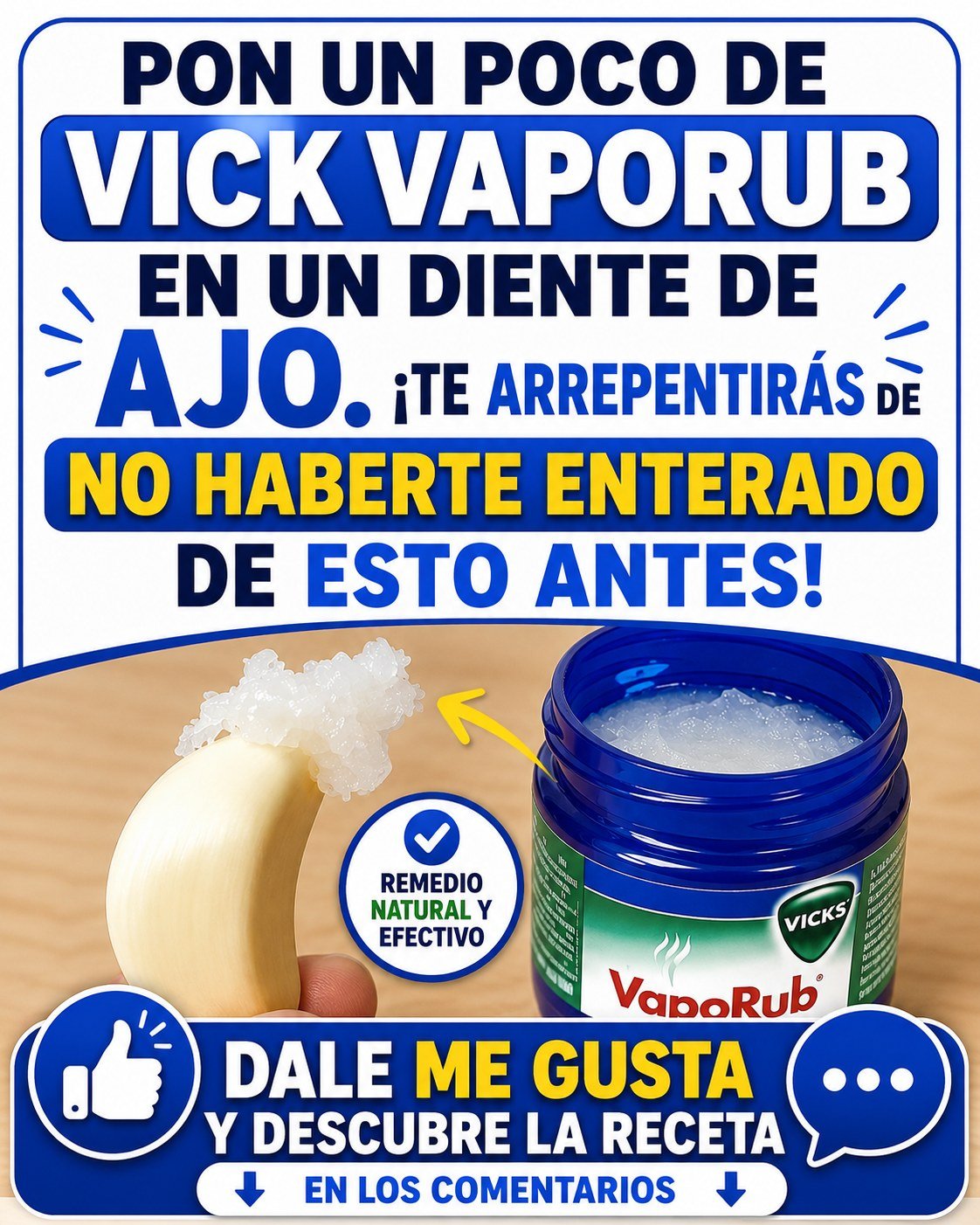 Vicks VapoRub y Diente de Ajo