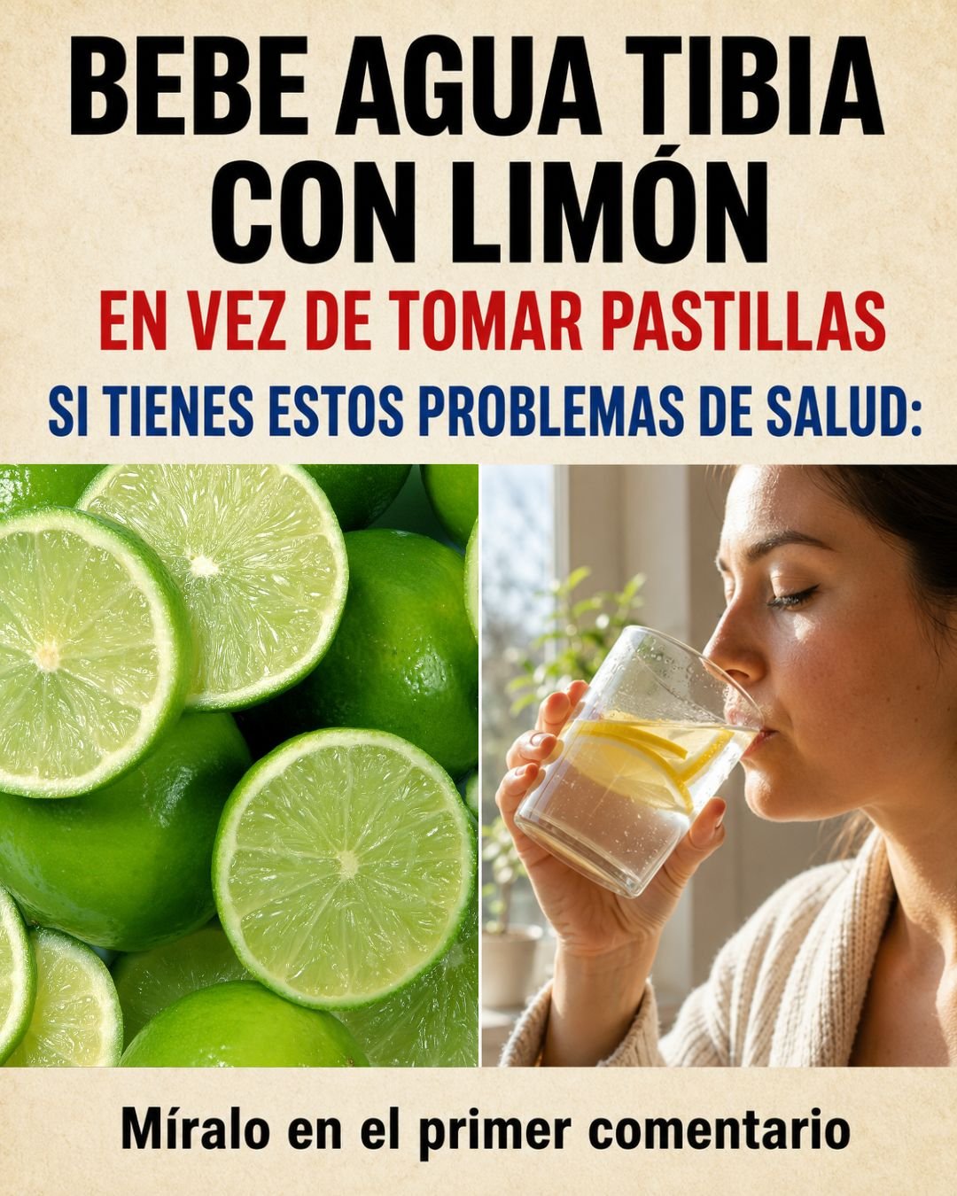 Bebe agua tibia con limón