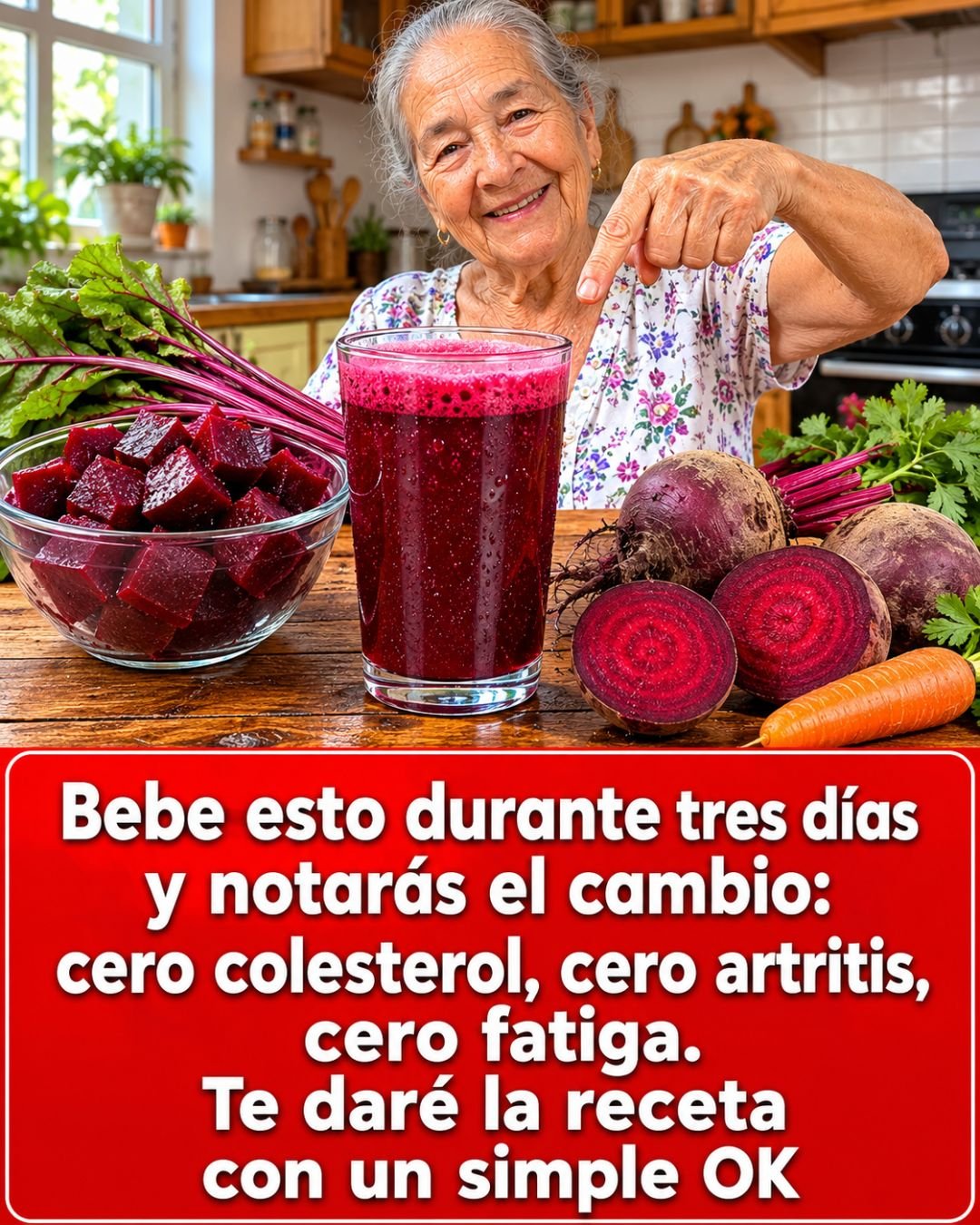 Bebida de remolacha en la cocina