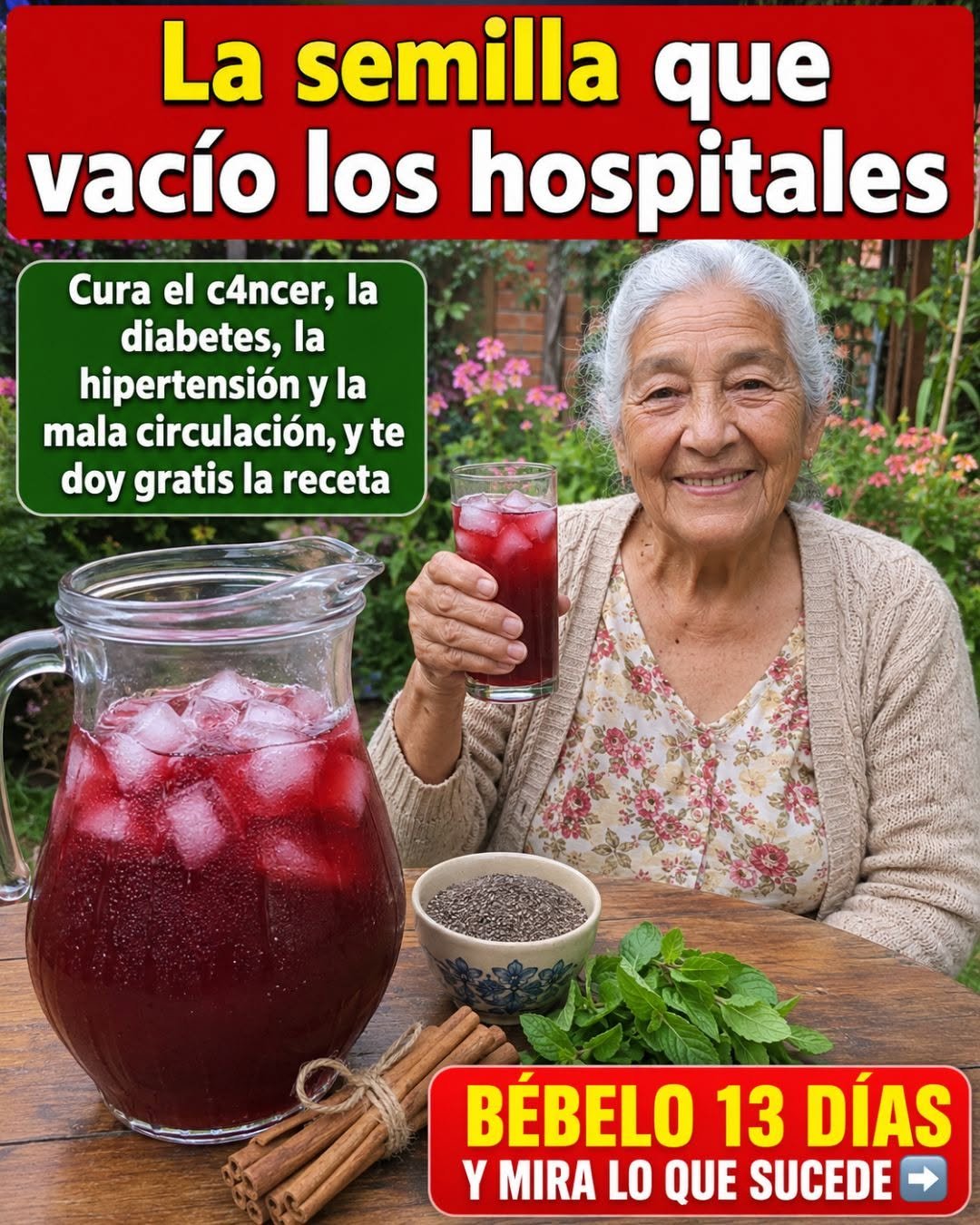 Bebida natural con semillas y canela