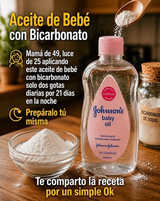 Aceite de bebé y bicarbonato de sodio para la cara