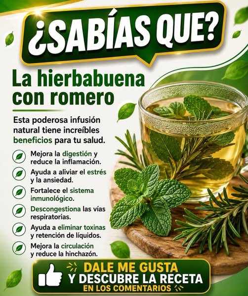 Infusión de hierbabuena y romero