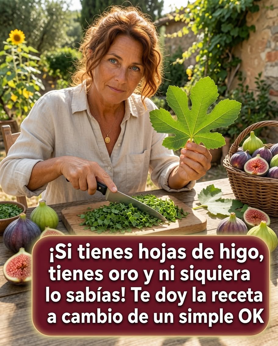 Cortando hojas de higo