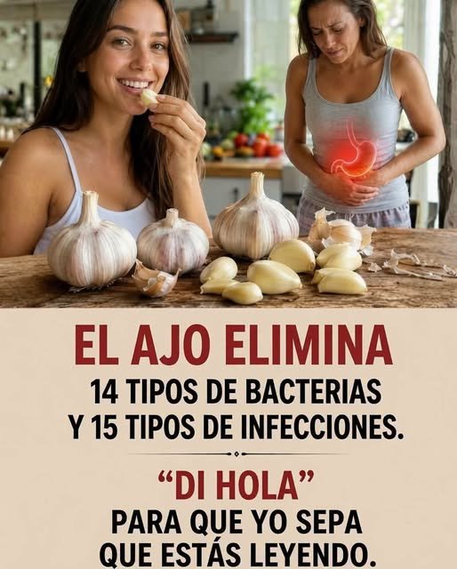Mujer disfrutando de ajo y otra con molestias estomacales