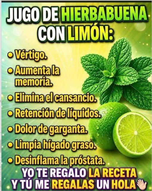 Jugo de hierbabuena con limón