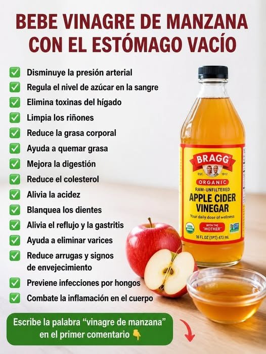 Vinagre de manzana y manzanas frescas