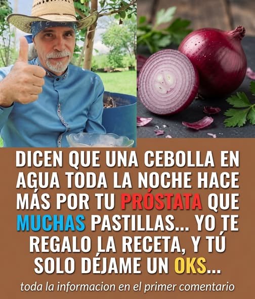 Hombre con cebolla en el agua