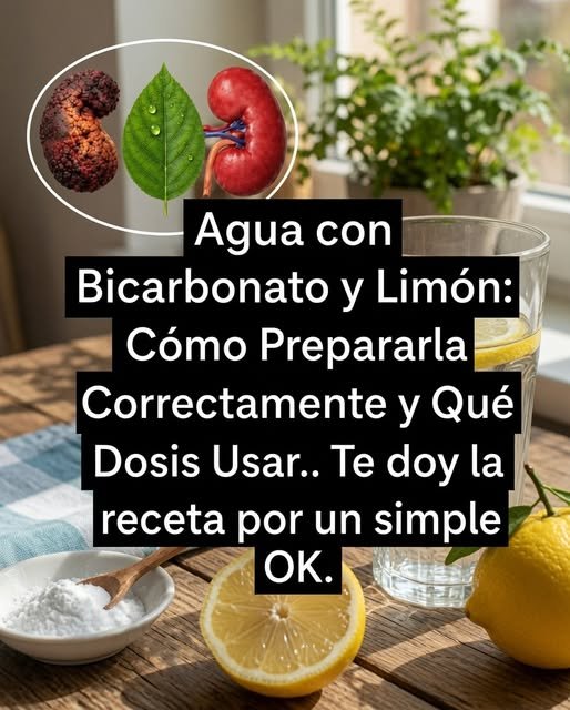 Agua con limón y bicarbonato