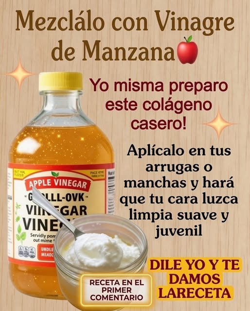 Colágeno casero con vinagre de manzana