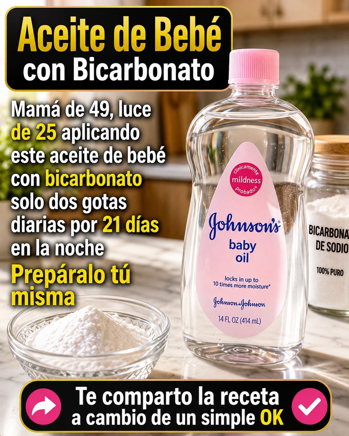 Bicarbonato de sodio y aceite de bebé