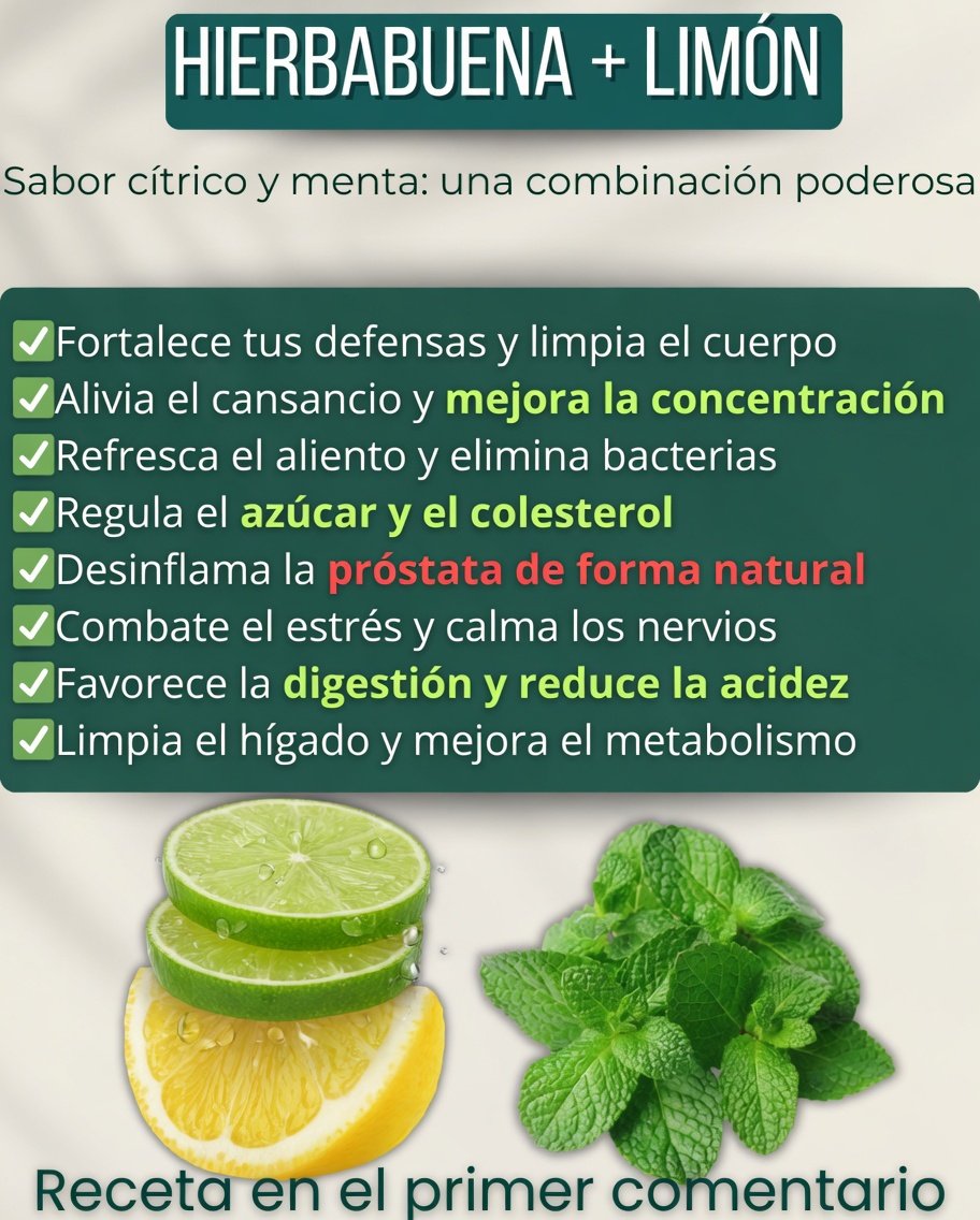 Jugo de hierbabuena con limón
