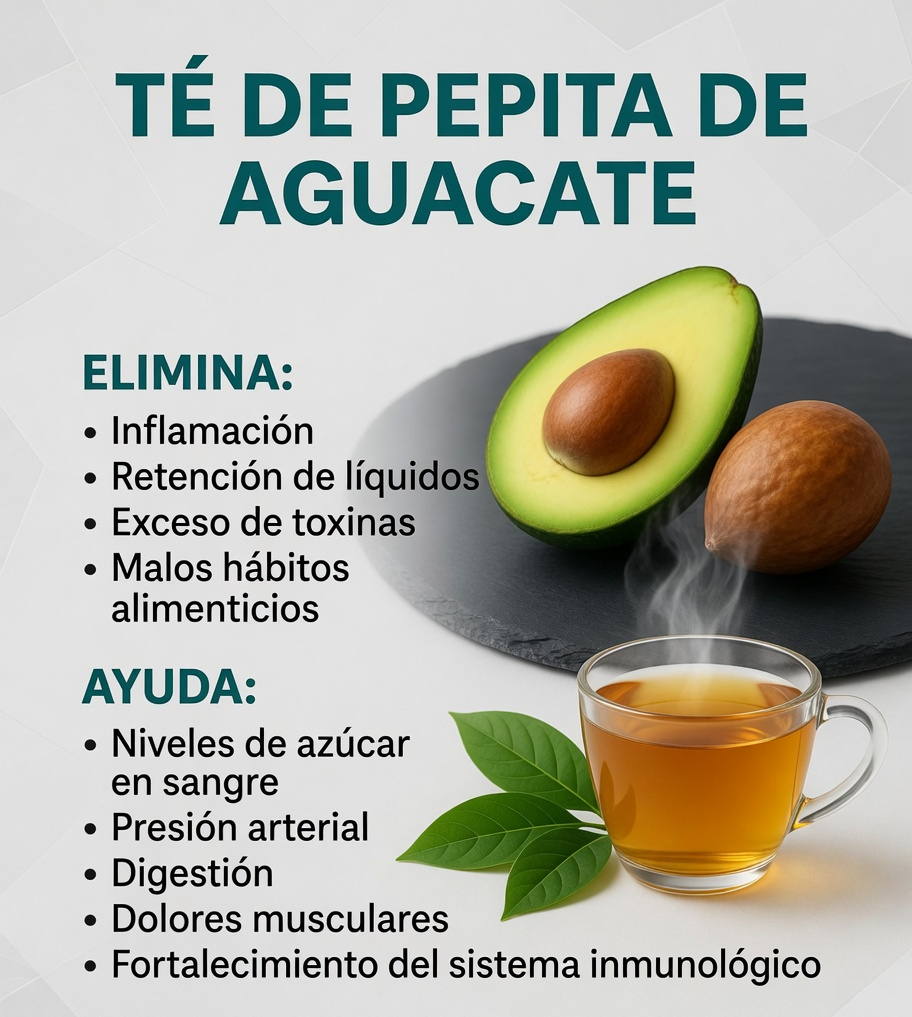 Infografía sobre el té de semilla de aguacate