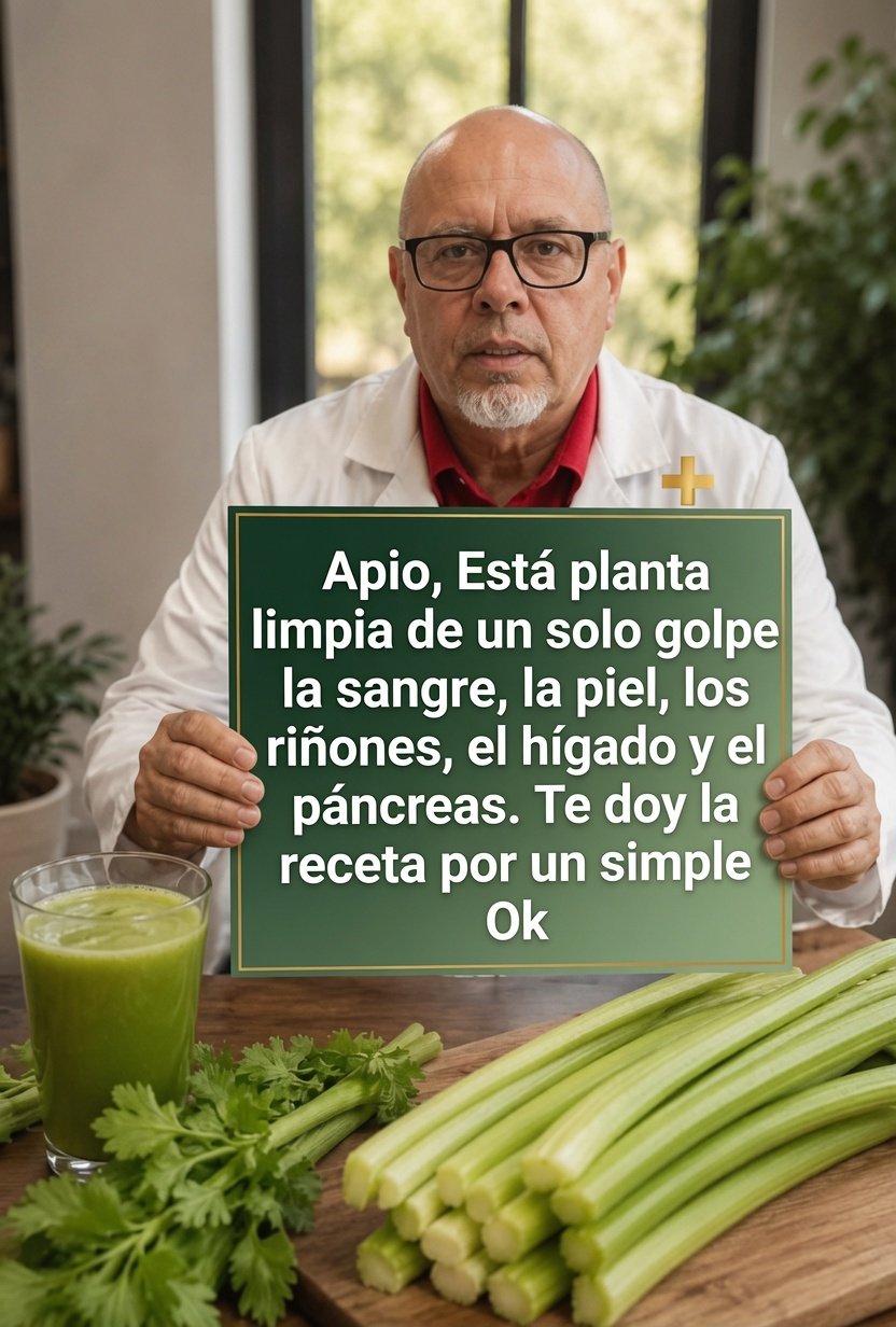 Apio fresco en una mesa