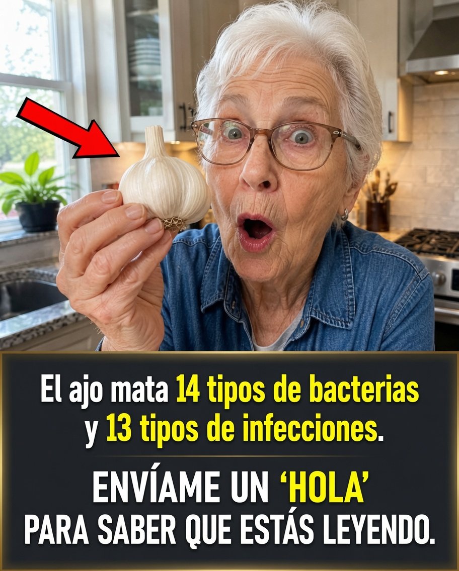 Persona sosteniendo ajo en la cocina